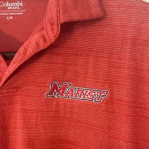 Marist Columbia Men's Polo Shirt University Red Color Collared Omni Wick Large